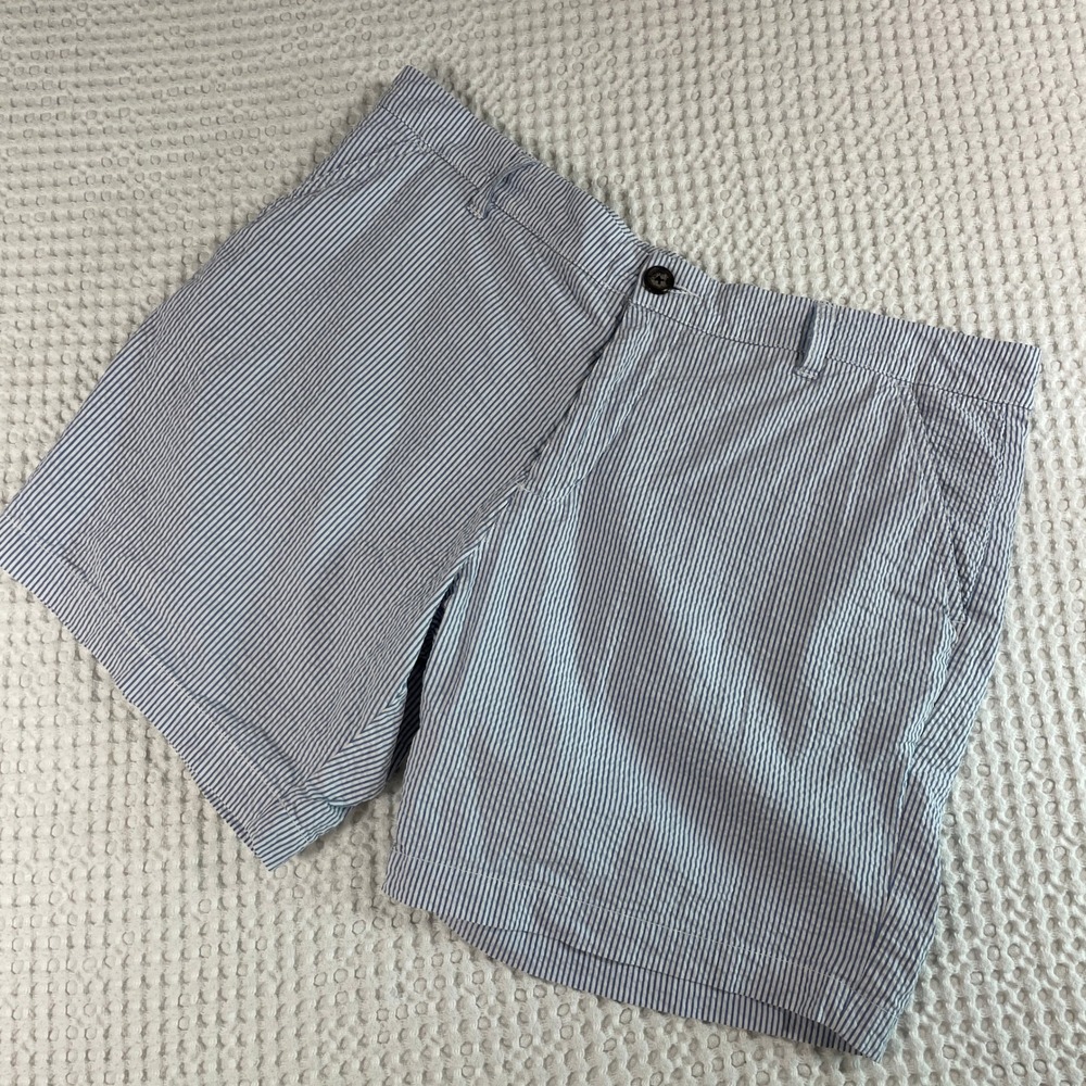 Chubbies Seersucker Shorts Mens 36 Blue White Striped Nautical 6in Inseam